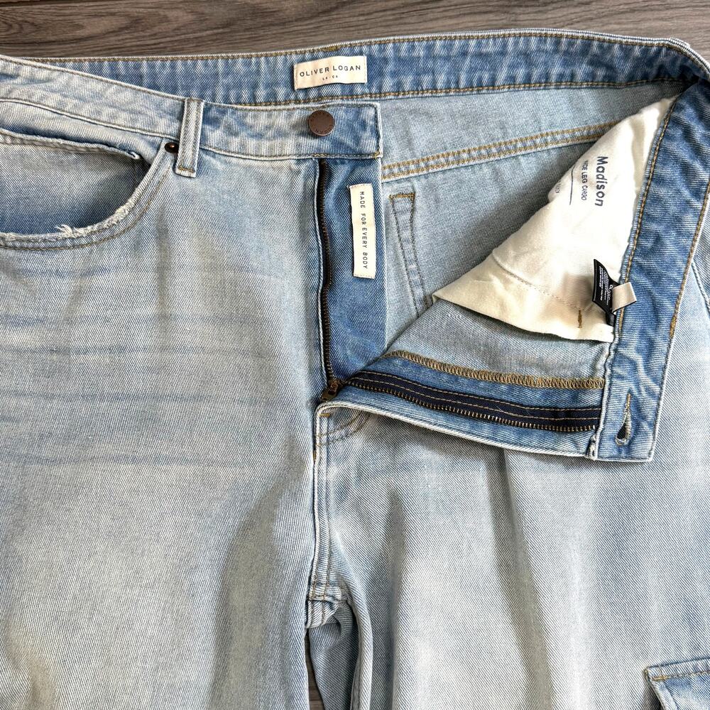 Oliver Logan Madison Wide Leg Cargo Jeans Size 33 Sustainable Slouchy - Picture 10 of 16